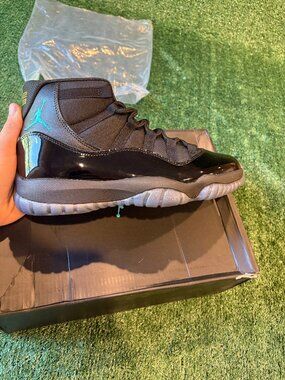 Jordan 11 Gamma Blue Black Patent Leather Sneakers